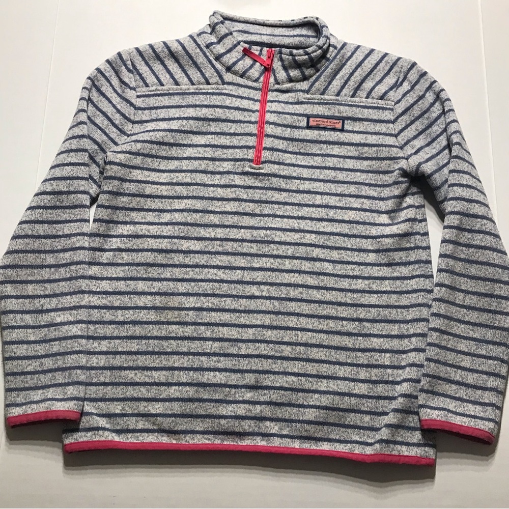 Girls Stripe Sweater Fleece Shep Shirt Size Large 14